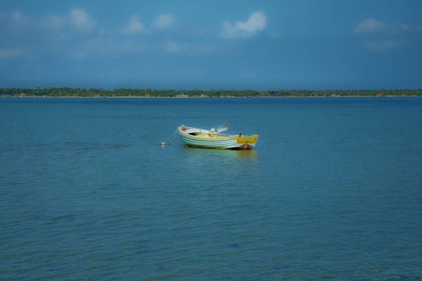 Small fishing boat on the river