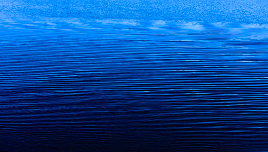 Pale moonlight reflected on the surface of the sea with copy space.