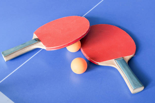 istock Ping pong or table tennis background with rackets 1584459407