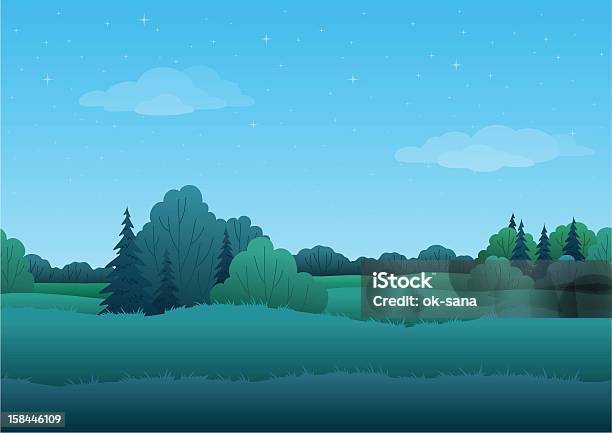 Sommer Nahtlose Hintergrund Landschaft Stock Vektor Art und mehr Bilder von Baum - Baum, Bildhintergrund, Blau