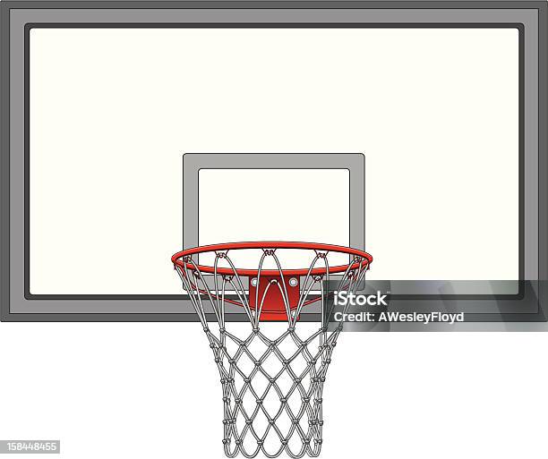 Basketball Net With Backboard Stock Illustration - Download Image Now - Basketball Hoop, Vector, Basketball - Sport