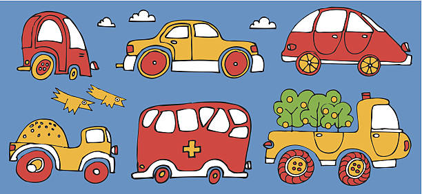 ilustrações, clipart, desenhos animados e ícones de conjunto de carros - car california sports race motorized sport