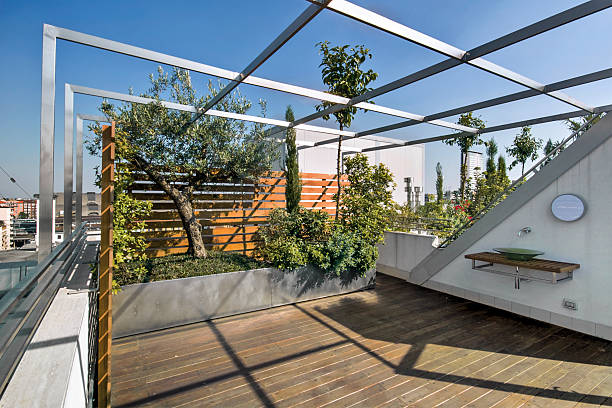 istock terrace with wood floor 158450099