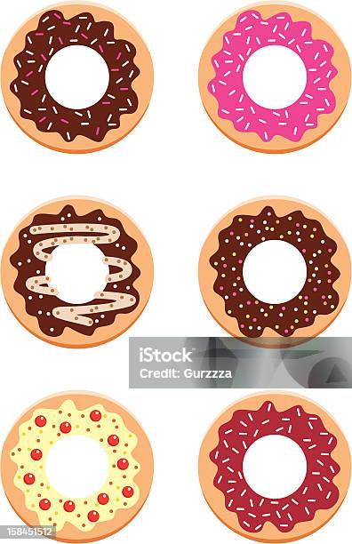 Donuty - Stockowe grafiki wektorowe i więcej obrazów Bez ludzi - Bez ludzi, Ciasto, Cukierek