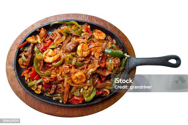 Shrimp Beef And Chicken Fajitas Stock Photo - Download Image Now - Shrimp - Seafood, Beef, Cancun