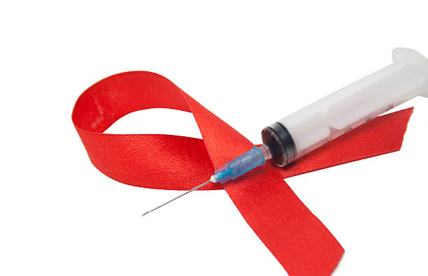 AIDS awareness ribbon stock photo