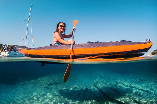 Woman on the kayak