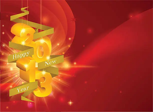 Vector illustration of Happy New Year Decorations 2013