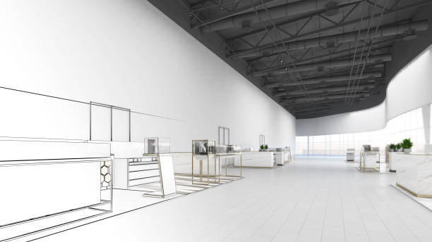 istock big exhibition space, a sales event area, and contemporary design ideas.,3d rendering 1584540958