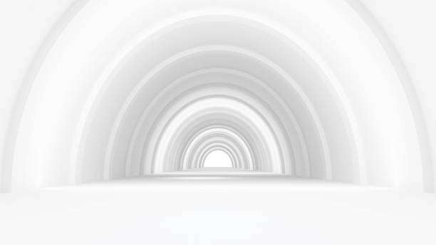 istock Abstract background geometric white background,mock up podium for product presentation,circle shape,3D rendering 1584541469