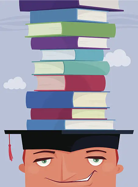 Vector illustration of happy graduate