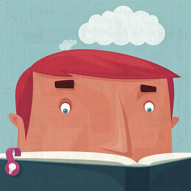 Vector illustration of man reading