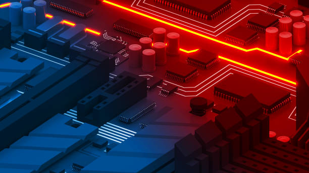 An illustration of the components of a basic computer.computer technology in the workplace, isometric ,3d rendering An illustration of the components of a basic computer.computer technology in the workplace, isometric ,3d rendering motherboard ram slots stock pictures, royalty-free photos & images