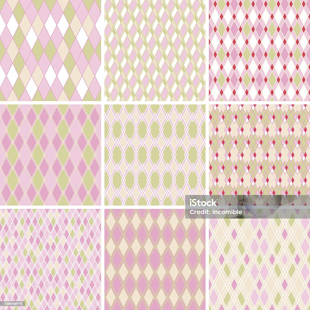 Astratto Seamless pattern di retrò. Set di nove texture geometriche. - arte vettoriale royalty-free di Astratto