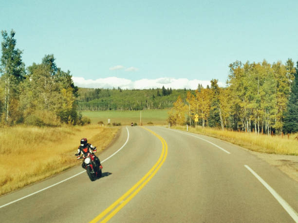istock Motorcycle road trip journey in Turner Valley, Alberta, Canada. 1584571933