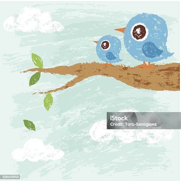 Ilustración de Pequeña Pájaros En Un Árbol y más Vectores Libres de Derechos de Animal - Animal, Cielo, Dibujo