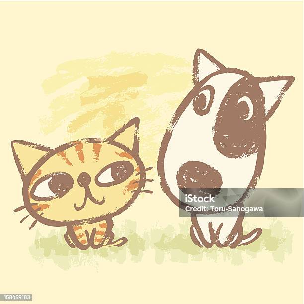 Sketch Of Cat And Dog Stock Illustration - Download Image Now - Dog, Domestic Cat, Animal