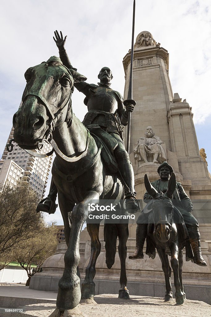 Don Quijote und Cervantesdenkmal - Lizenzfrei Don Quichotte Stock-Foto