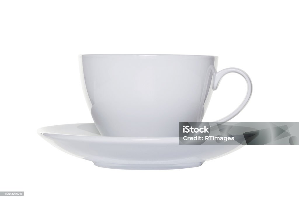 Thé blanc tasse et la soucoupe Détourable - Photo de Blanc libre de droits