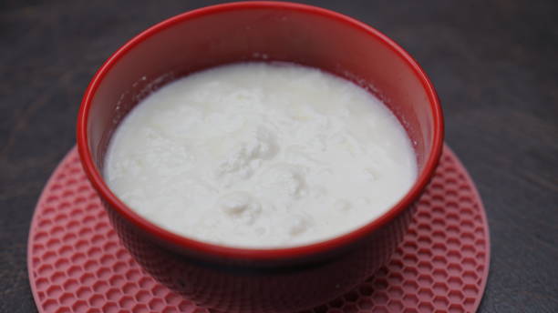 istock A bowl of yogurt on a red mat. 1584669211