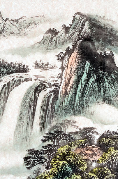 istock A stunning colored sketch of a waterfall landscape 158467265