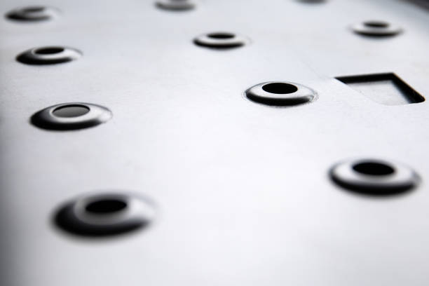 istock Galvanized metal plate surface with holes. Industrial style and constructions 1584683730