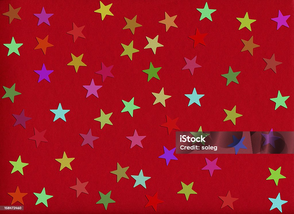 holiday background. estrellas en forma de confeti en rojo - Foto de stock de Abstracto libre de derechos