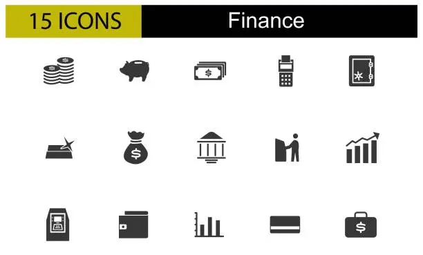 Vector illustration of Finance Icons Vector Set