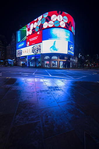 Famous place in London Piccadilly Circus at night Capital of United Kingdom Europe
