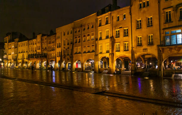istock Place Saint-Louis in Metz at night 1584817635