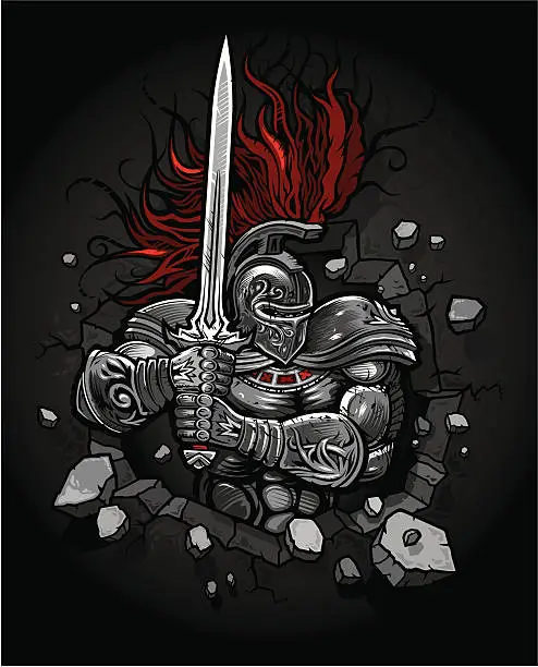 Vector illustration of knight