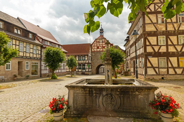 istock fountain in the small town Heldburg in Thuringia 1584876257