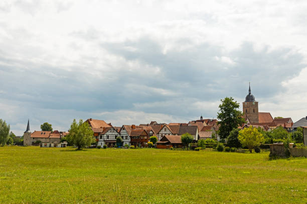 view to the small town Heldburg in Thuringia near Bavaria and Franconia