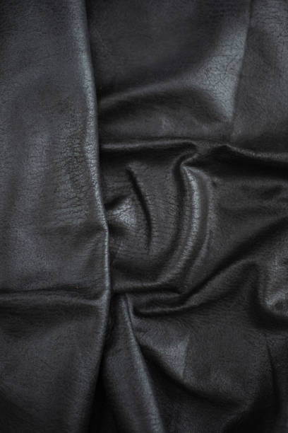istock black leather material with folds for background, black crumpled leather 1584916811