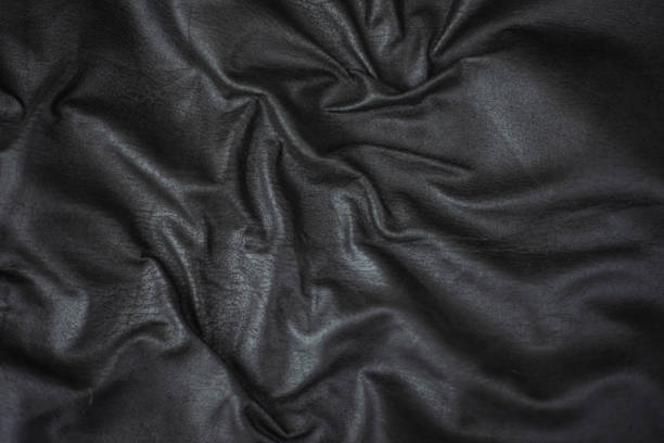 istock black leather material with folds for background, black crumpled leather 1584917842
