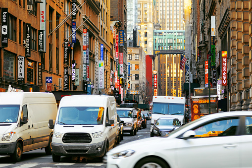 San Francisco downtown with culture and citylife at Powell street and California street in North California USA. San Francisco United States Landmark Travel Destination cityscape concept.