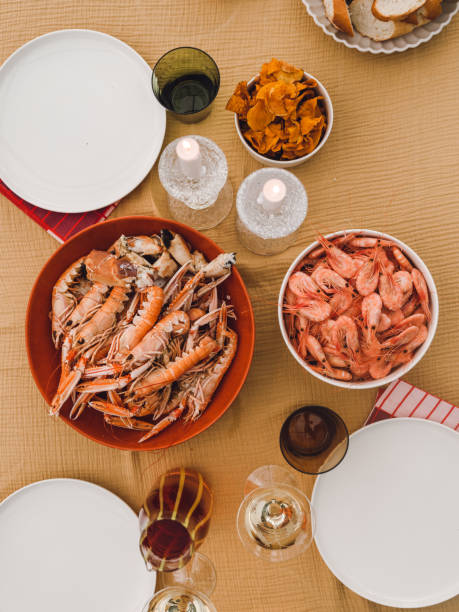 Nephrops norvegicus Norway lobsters and shrimps seafood dinner