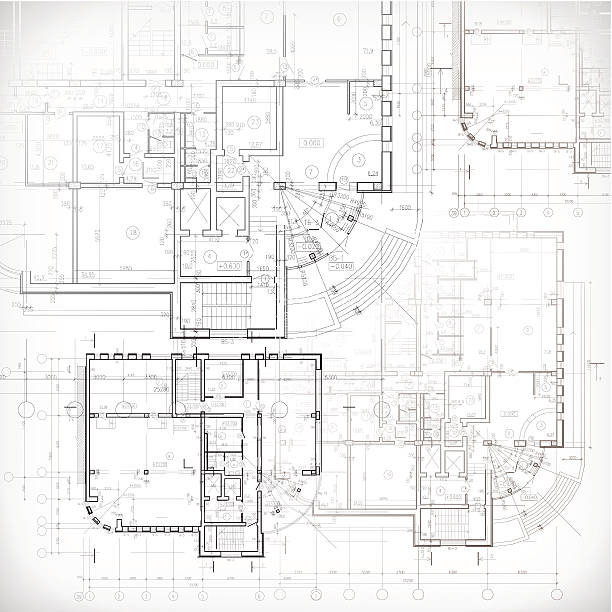 ภาพประกอบสต็อกที่เกี่ยวกับ “พื้นหลังสถาปัตยกรรม - พิมพ์เขียว แผน”