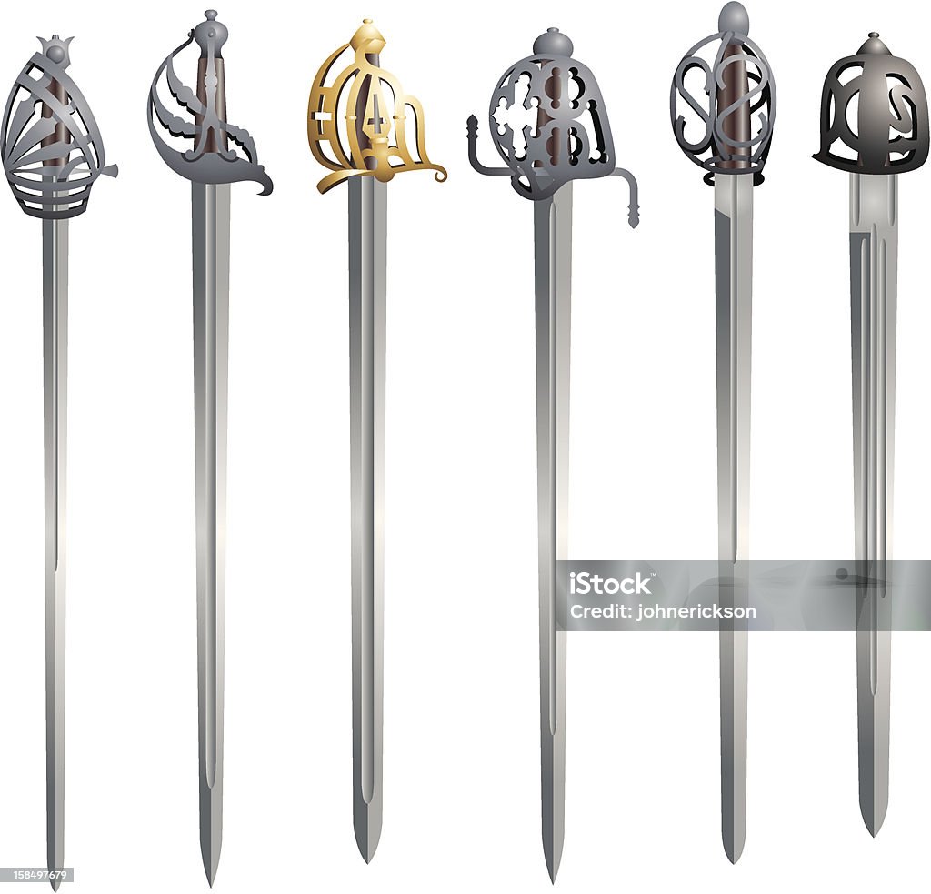 Cesto Hilt Swords - Royalty-free Espada arte vetorial