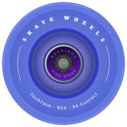 Skate Wheels Design. Longboard Wheels with Bearings. Surfskate. Vector illustration.