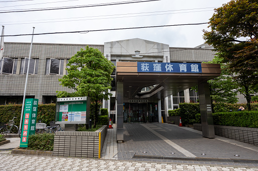 Tokyo, Japan - May 30, 2023 : Ogikubo Gymnasium is a sports venue in Suginami, Tokyo, Japan.