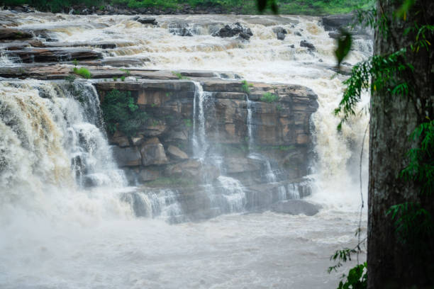 istock Waterfall in the forest in bolaven plateau Laos 1585018453