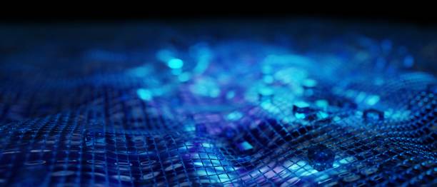 istock Abstract futuristic - technology with polygonal shapes on dark blue background. Design digital technology concept. 1585022792