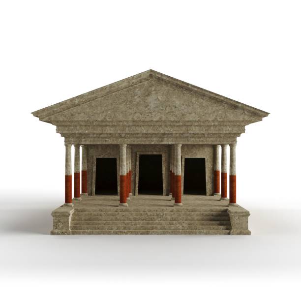 istock 3D illustration of an ancient structure with ornate columns with a white background 1585029222