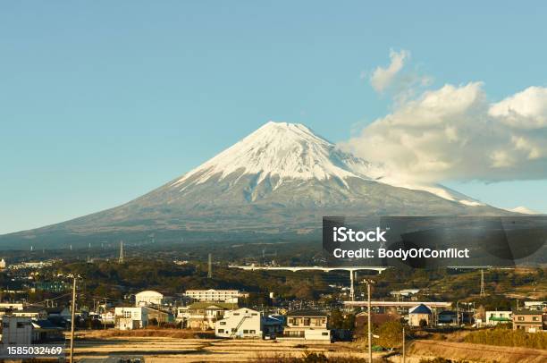 Mount Fuji From The Bullet Rain Sunset Stock Photo - Download Image Now