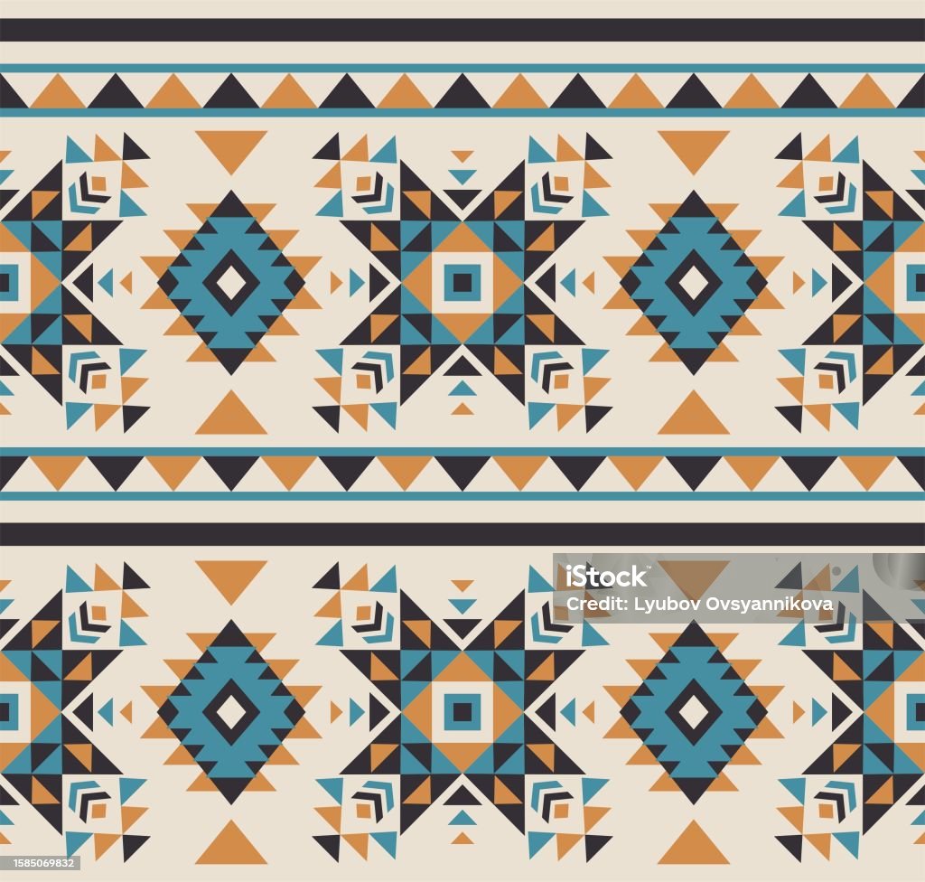 Aztec Rug Border Aztec Seamless Border Pattern South Western Rug Design Stock ...