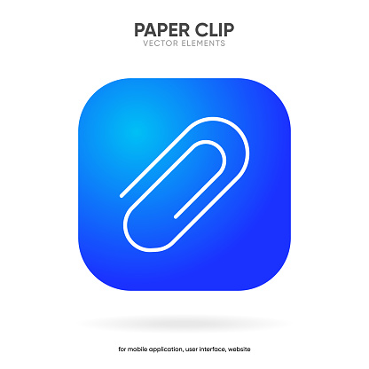 istock Paper clip icon in trendy flat style isolated on grey background. Paper clip icon page symbol for your web site design Paper clip icon logo, app, UI. Paper clip icon Vector illustration. 1585074173