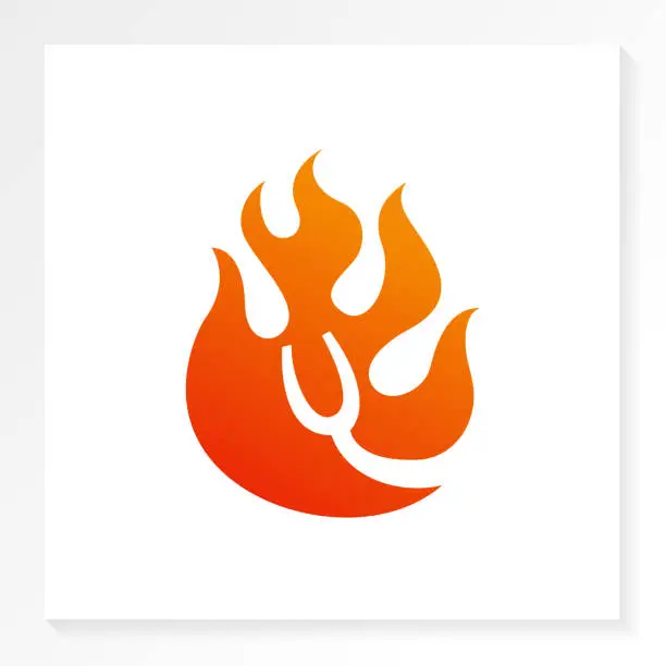 Vector illustration of flame grill modern logo