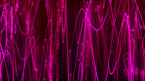 istock Abstract wave from dots and lines. Abstract wave of particles. Futuristic background. Big data visualization. Network connection. Data transfer. 3d. 1585097082