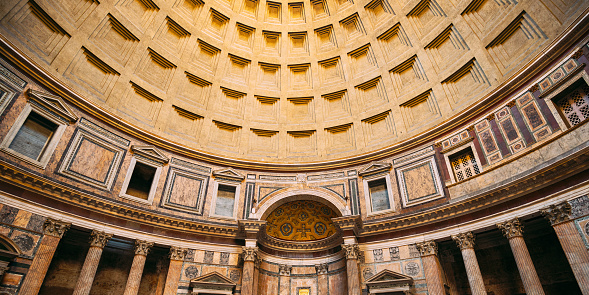 Rome, Italy. Pantheon walls interior inside wall